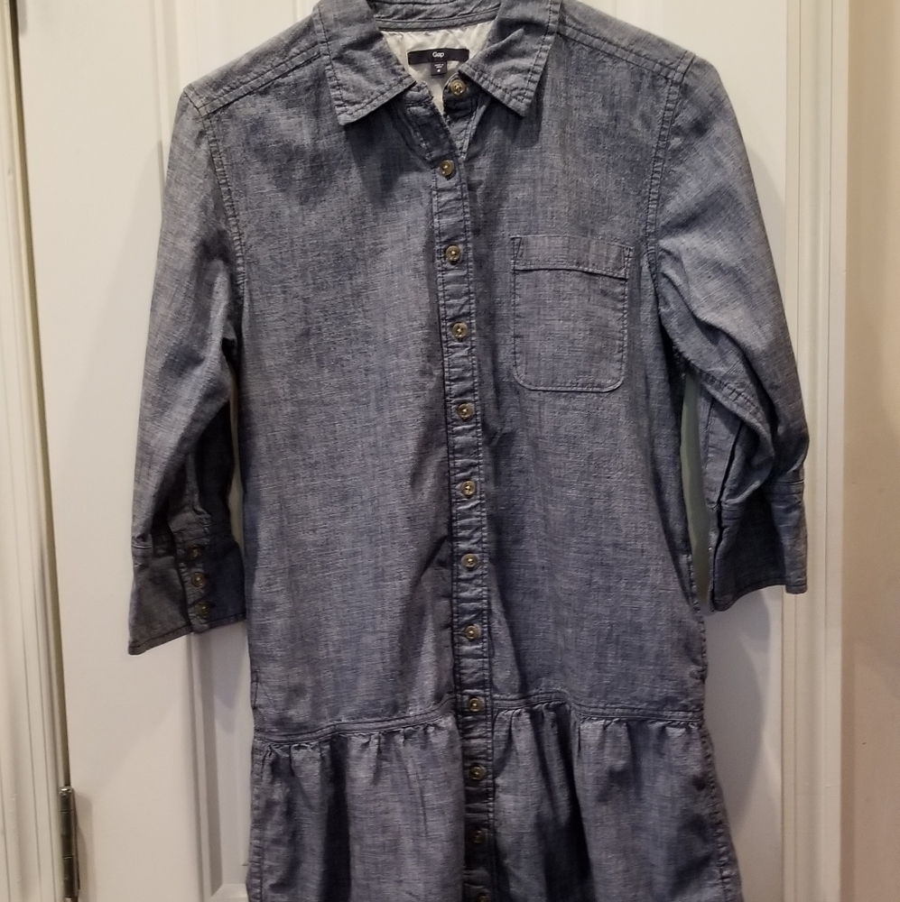 Gap Blue Chambray Denim Jean Tunic Top Sz …
